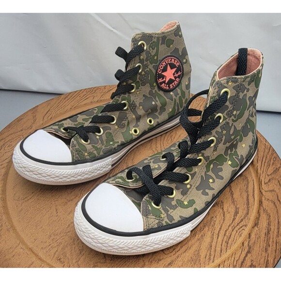 Girls’ Camo Converse Chuck Taylor Hi Tops Size 3 - Picture 7 of 14